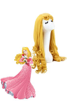Movie Sleeping Beauty Aurora Cosplay Wigs Women Synthetic Yellow Long Curly Wigs - lemailwigs