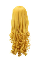 Movie Sleeping Beauty Aurora Cosplay Wigs Women Synthetic Yellow Long Curly Wigs - lemailwigs