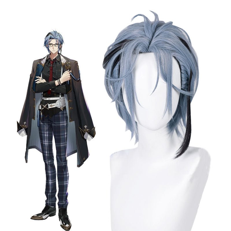 Nijisanji Vtuber Hex Haywire Blue Mixed Black Cosplay Wig - lemailwigs