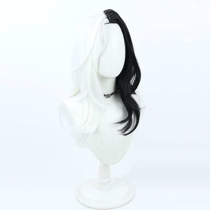 Nikke The Goddess of Victory Rosanna Black mixed White Cosplay Wig - lemailwigs