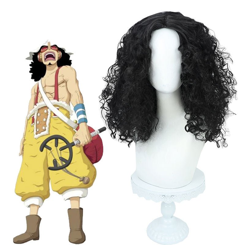 ONE PIECE Usopp Black Curly Cosplay Wig - lemailwigs