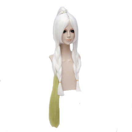 Onmyoji Shikigami White Wolf White Mixed Long Straight Synthetic Cospaly wigs - lemailwigs
