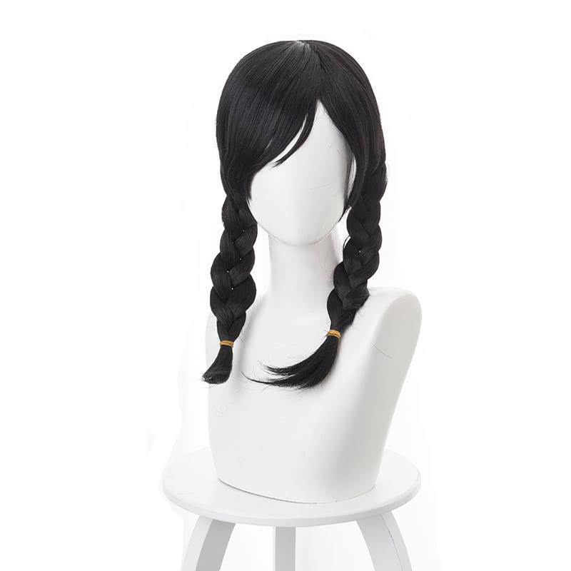 OW Academy D?Va Hana Song Long Black ponytail Cosplay Wigs - lemailwigs