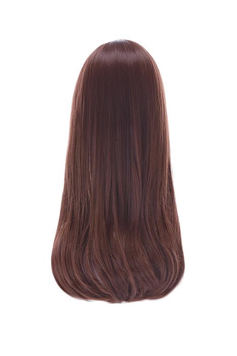 OW D.va Medium Long Straight Hair With Bangs Brown Synthetic Women Cosplay Wigs - lemailwigs