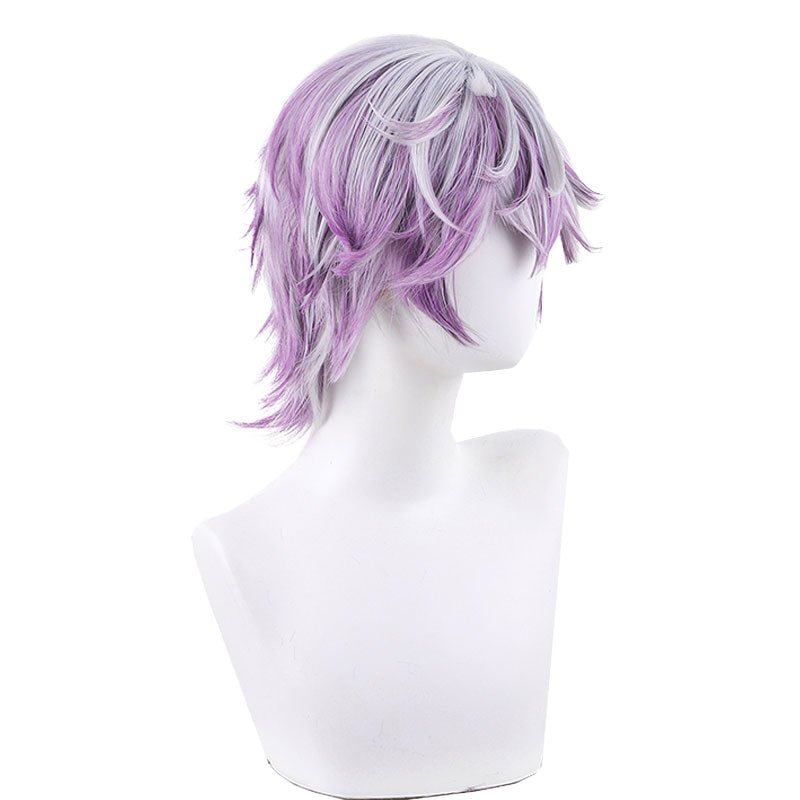 Paradox Live Yatonokami Nayuta Grey Mixed Purple Cosplay Wig - lemailwigs