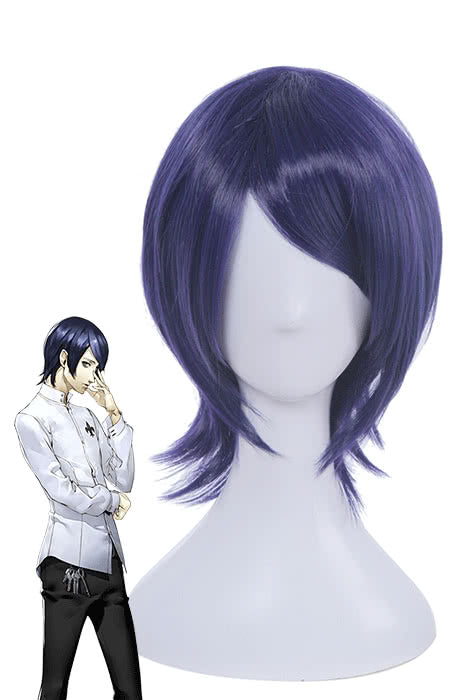 Persona 5 Yusuke Kitagawa Short Dark Blue Straight Cosplay Wigs - lemailwigs