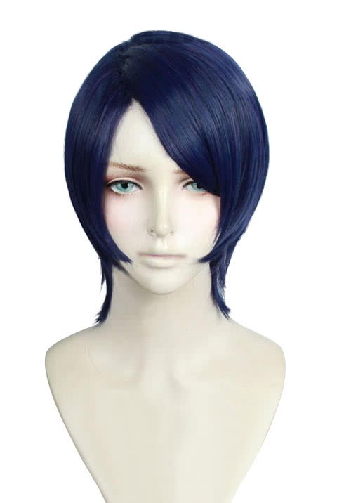 Persona 5 Yusuke Kitagawa Short Dark Blue Straight Cosplay Wigs - lemailwigs