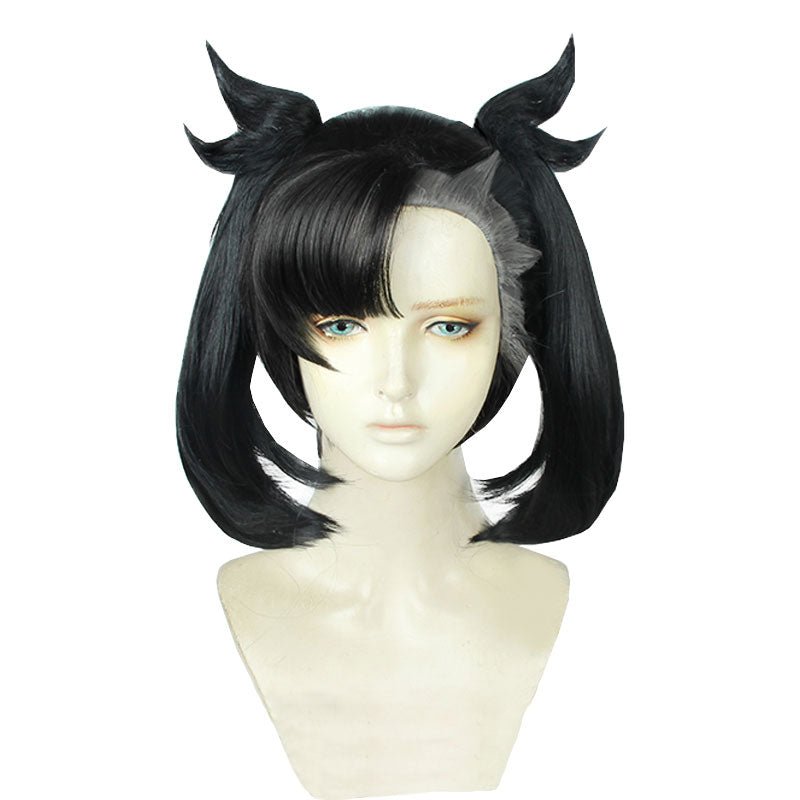 Pokemon Marnie Black Mixed Grey Cosplay Wig - lemailwigs