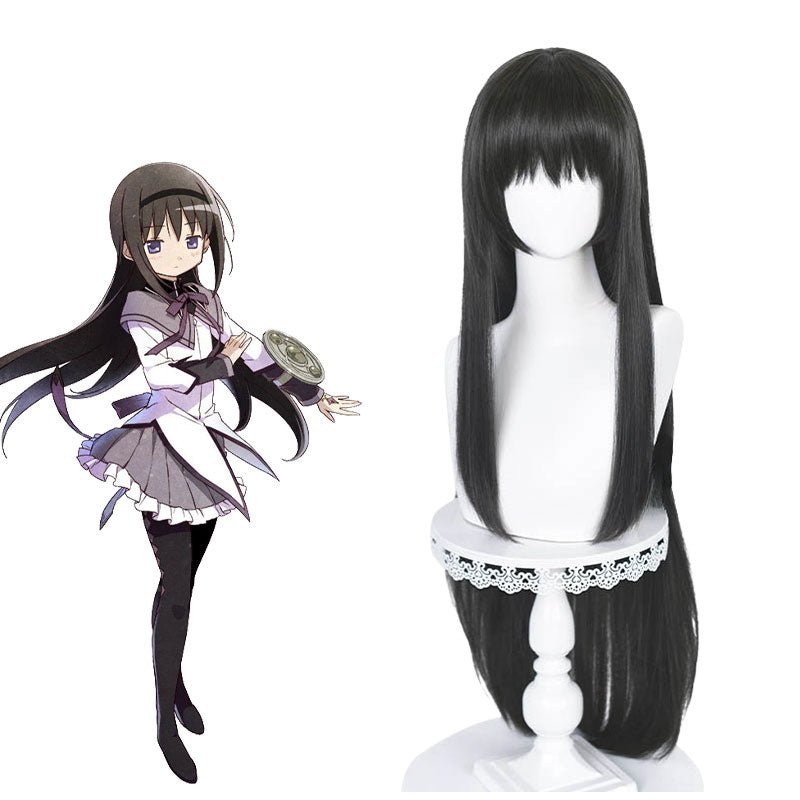 Puella Magi Madoka Magica Homura Akemi Black Long Straight Cosplay Wig - lemailwigs