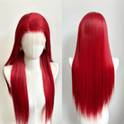 Red 7 Colors 13×4 Hand Hook 80cm Long Straight Front Lace Wigs - lemailwigs
