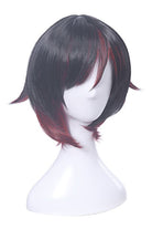 RWBY Ruby Rose Red Mixed Black Synthetic Short Cosplay Wigs - lemailwigs
