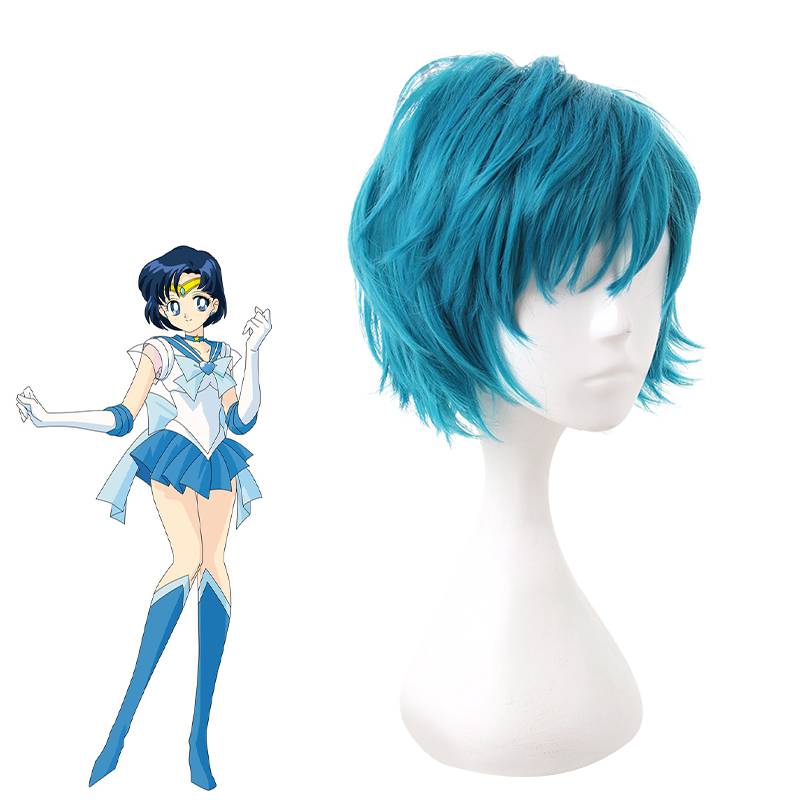 Sailor Moon Ami Mizuno Blue Short Cosplay Wigs - lemailwigs