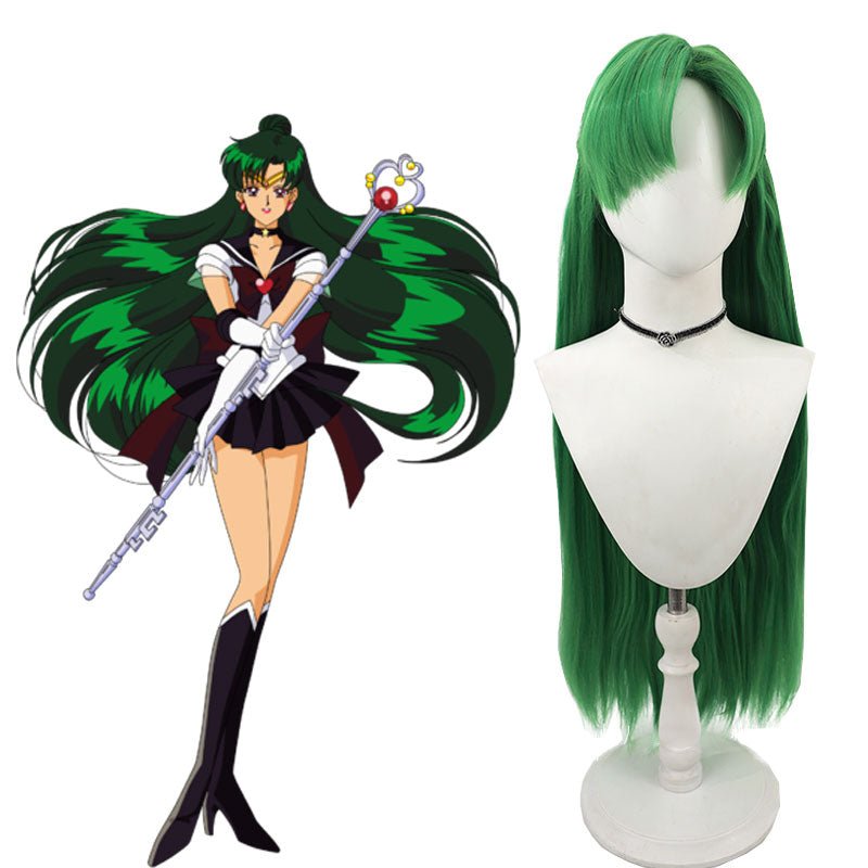 Sailor Moon Sailor Pluto Green Cosplay Wig – lemailwigs