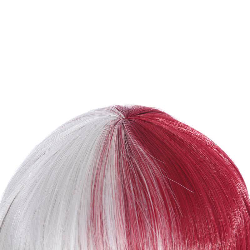 Shoto Todoroki White Mixed Red Men Cosplay Wigs - lemailwigs