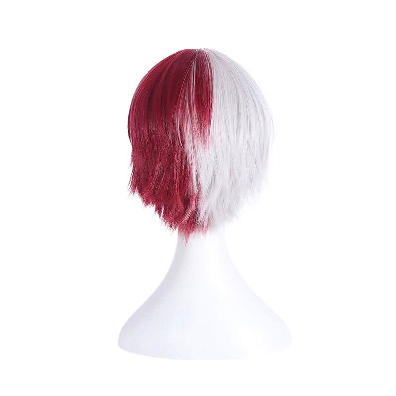 Shoto Todoroki White Mixed Red Men Cosplay Wigs - lemailwigs