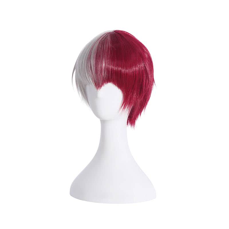 Shoto Todoroki White Mixed Red Men Cosplay Wigs - lemailwigs