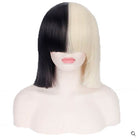 Singer Sia Short Straight Black Mixed Blonde Fashion Cosplay Hair Wigs - lemailwigs