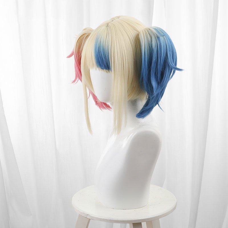 Suicide Squad Isekai Harley Quinn Pink Blue Halloween Cosplay Wig - lemailwigs