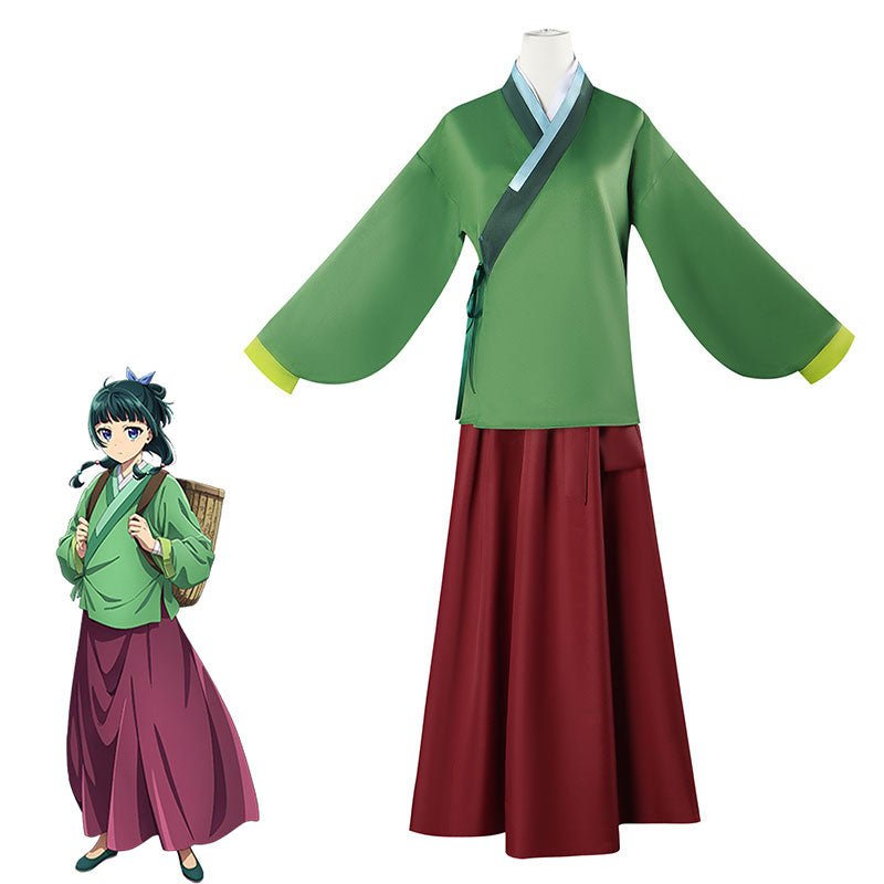 The Apothecary Diaries Maomao Dark Green Cosplay Wig And Costume Kit - lemailwigs