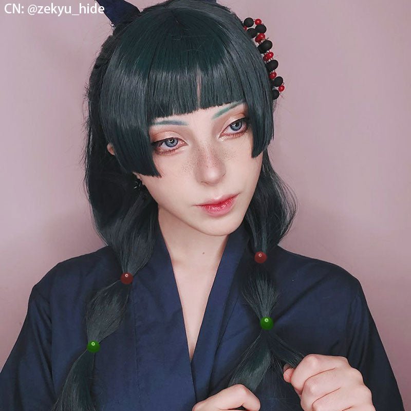 The Apothecary Diaries Maomao Dark Green Cosplay Wig And Costume Kit - lemailwigs