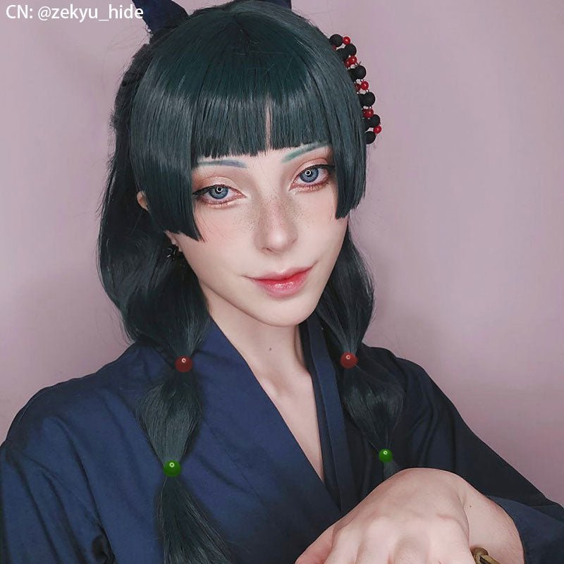 The Apothecary Diaries Maomao Dark Green Cosplay Wig And Costume Kit - lemailwigs