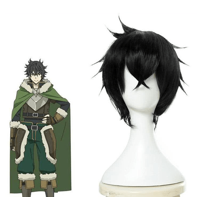 The Rising of the Shield Hero Naofumi Iwatani Short Straight Black Men Cosplay Wigs - lemailwigs