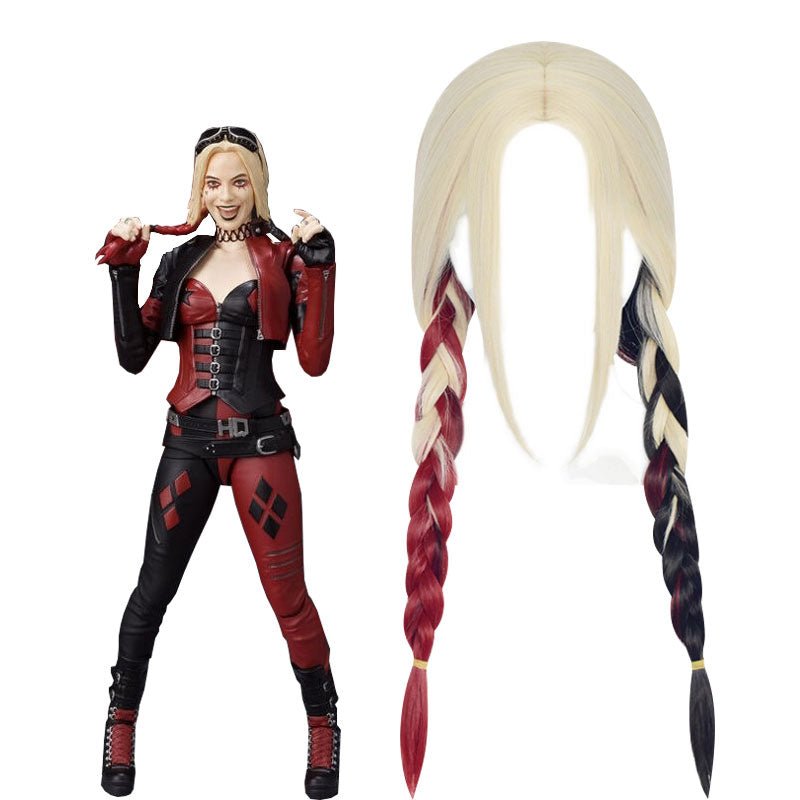 The Suicide Squad Harley Quinn Red Black Ponytail Cosplay Wig - lemailwigs