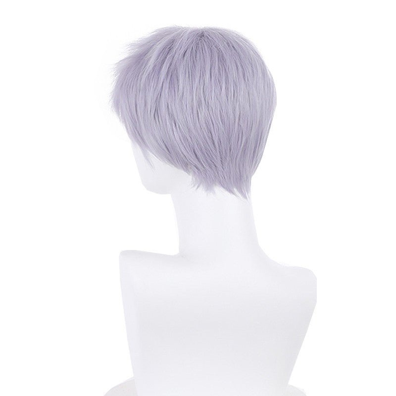 Tokyo Revengers Takashi Mitsuya Purple Mixed Grey Short Cosplay Wigs - lemailwigs