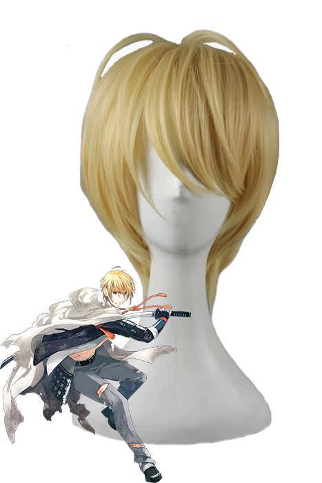 Touken Ranbu Online Yamanbagirikunihiro Cosplay Wigs Yellow Short - lemailwigs