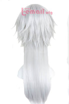 Touken Ranbu Tsurumaru Kuninaga White Synthetic Hair Silver Grey Medium Long Straight Cosplay Wigs - lemailwigs