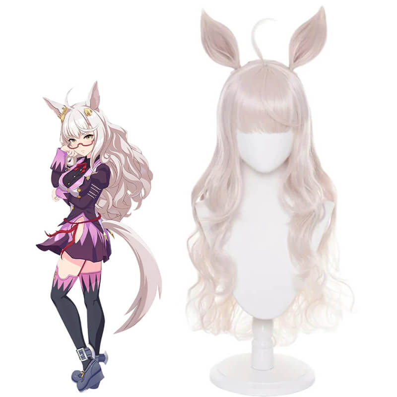 Uma Musume Umamusume:Pretty Derby Biwa Hayahide Cosplay Wigs with Ears Bangs - lemailwigs