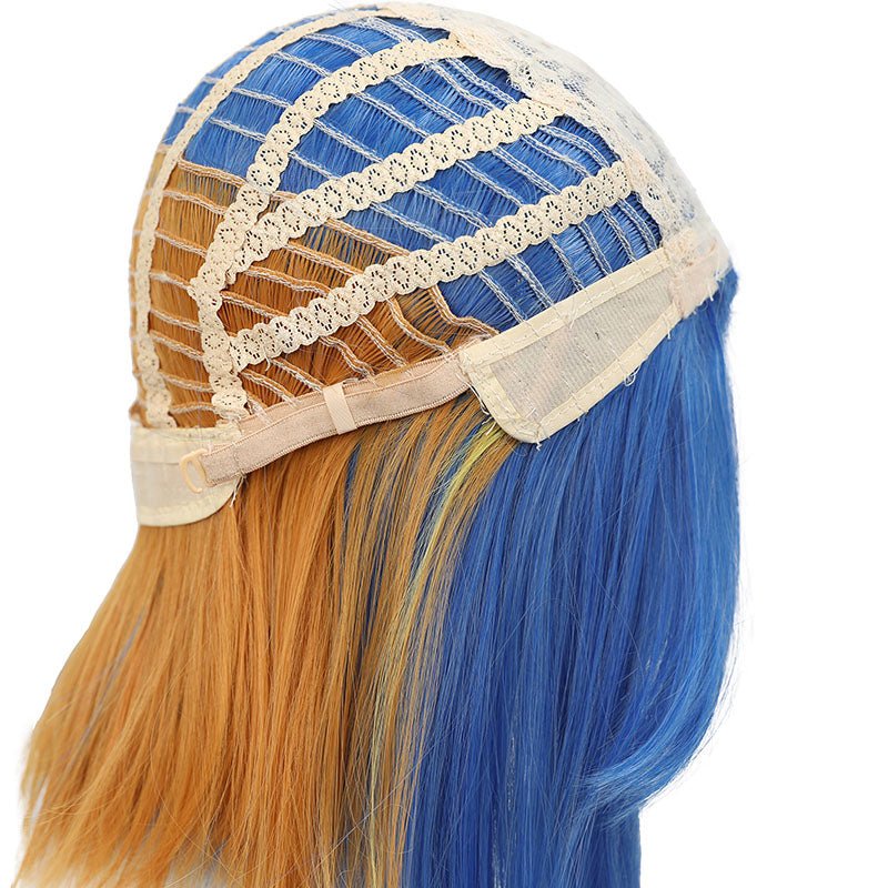 Valorant Neon Blue Mixed Orange Cosplay Wigs - lemailwigs