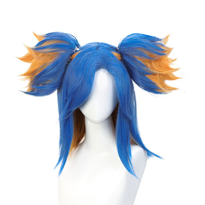 Valorant Neon Blue Mixed Orange Cosplay Wigs - lemailwigs