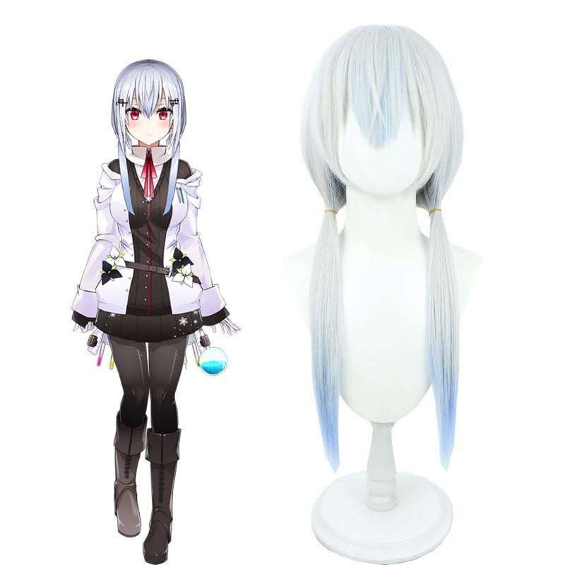 Vtuber Hakase Fuyuki Grey Mixed Blue Cosplay Wig - lemailwigs