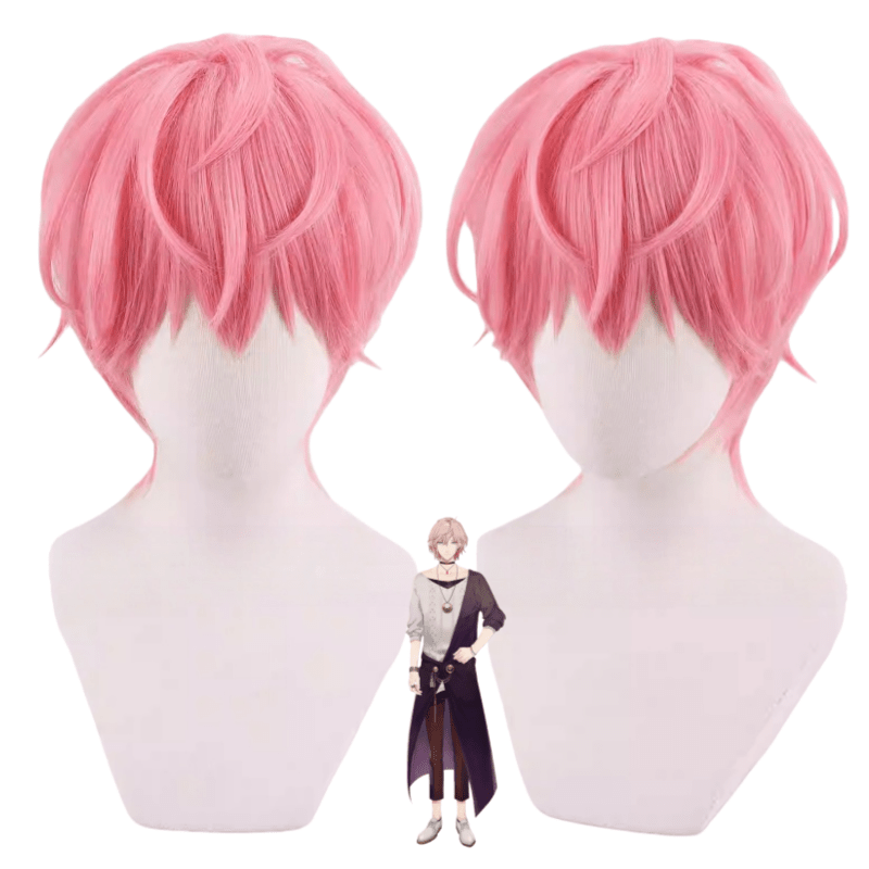Vtuber Rikka Holostars Short Pink Cosplay Wig - lemailwigs