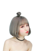 Women Fashion Hair Multi Color Bob Bobo Style Synthetic Fashion Wigs with Thin Air Bangs - lemailwigs