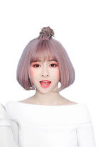 Women Fashion Hair Multi Color Bob Bobo Style Synthetic Fashion Wigs with Thin Air Bangs - lemailwigs