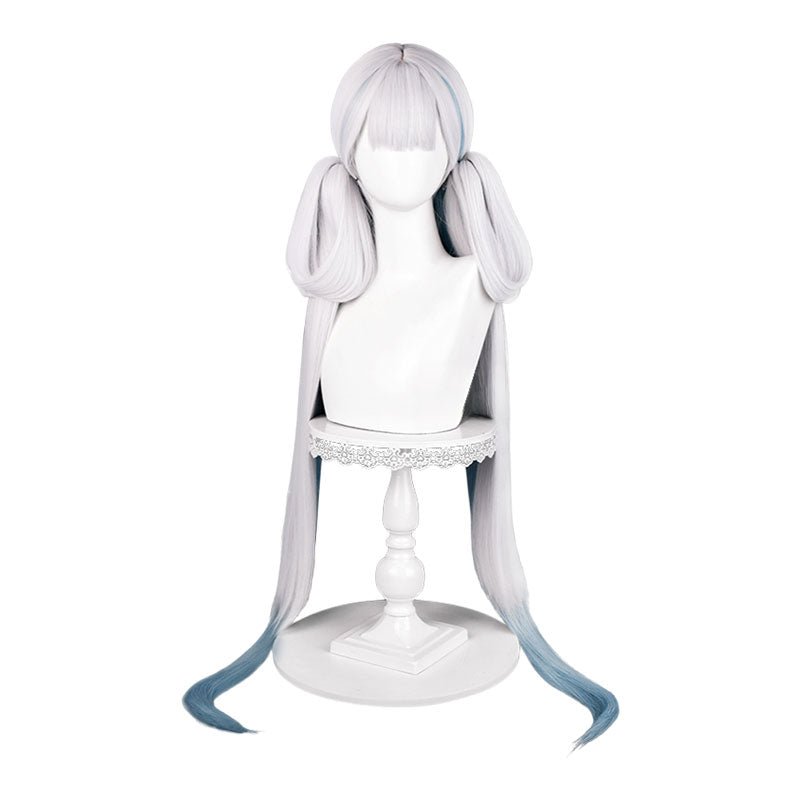 Wuthering Waves Jinhsi White mixed Blue Long Ponytail Cosplay Wig - lemailwigs