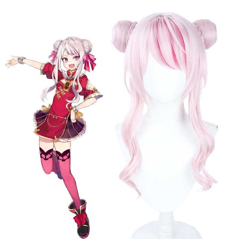 YouTuber Tanaka Hime Pink Cosplay Wig - lemailwigs
