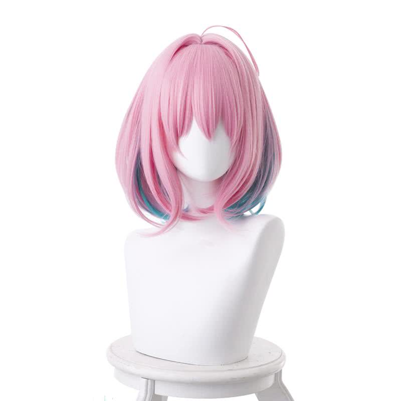 Yumemi Riamu Short Pink Mixed Blue Cosplay Wigs - lemailwigs