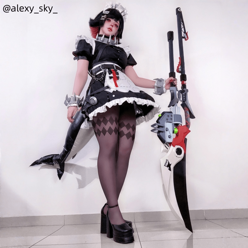 Zenless Zone Zero Ellen Joe Black Pink Short Cosplay Wigs - lemailwigs