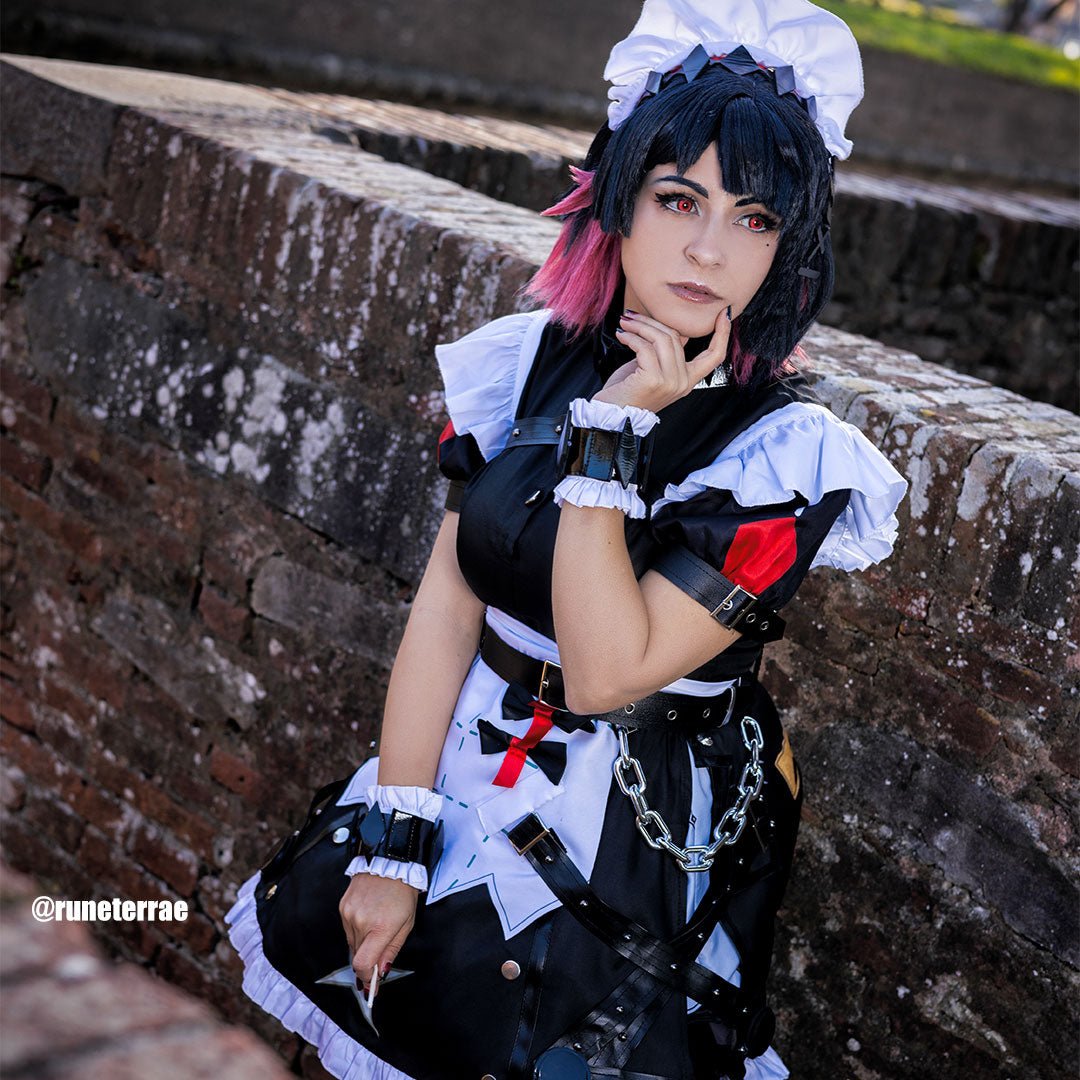 Zenless Zone Zero Ellen Joe Black Pink Short Cosplay Wigs - lemailwigs