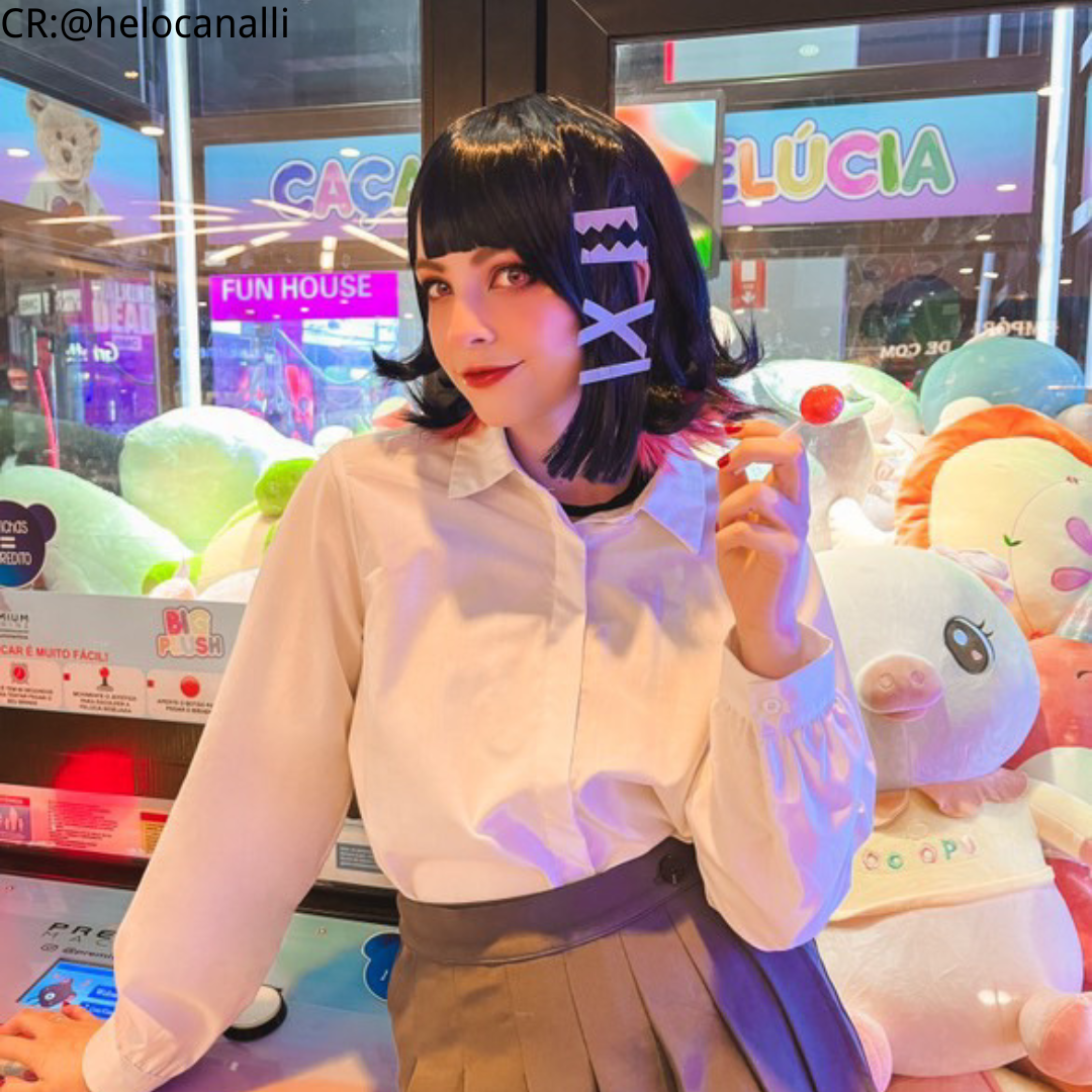 Zenless Zone Zero Ellen Joe Black Pink Short Cosplay Wigs - lemailwigs