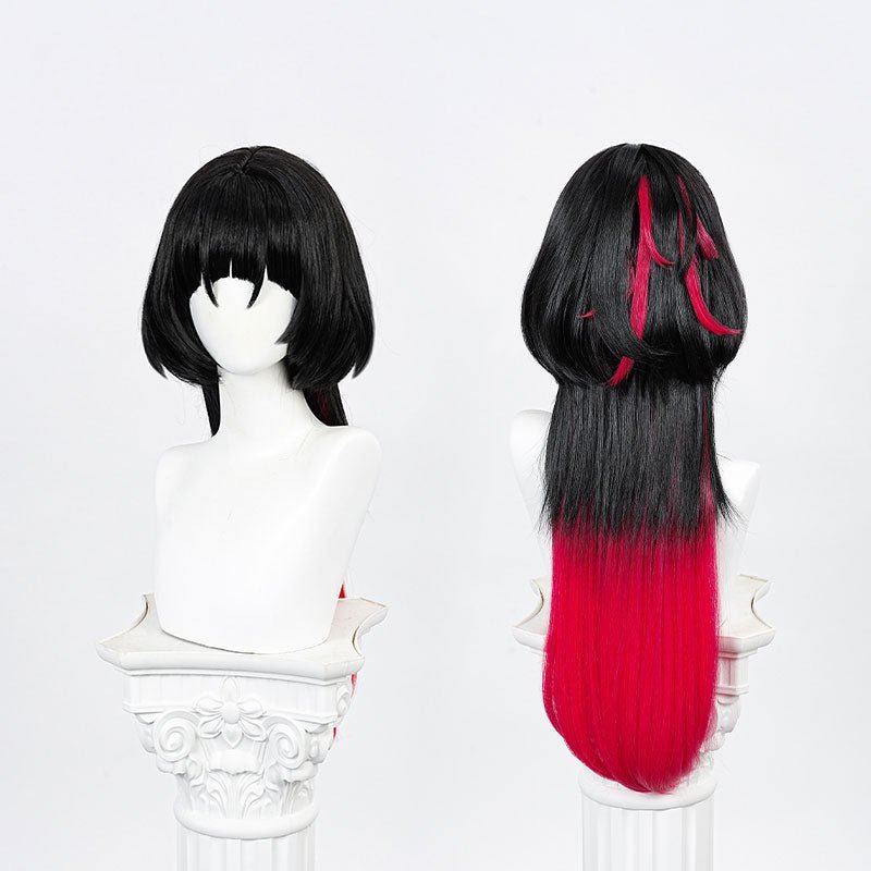 Zenless Zone Zero Jane Doe Black mixed Red Long Cosplay Wig
