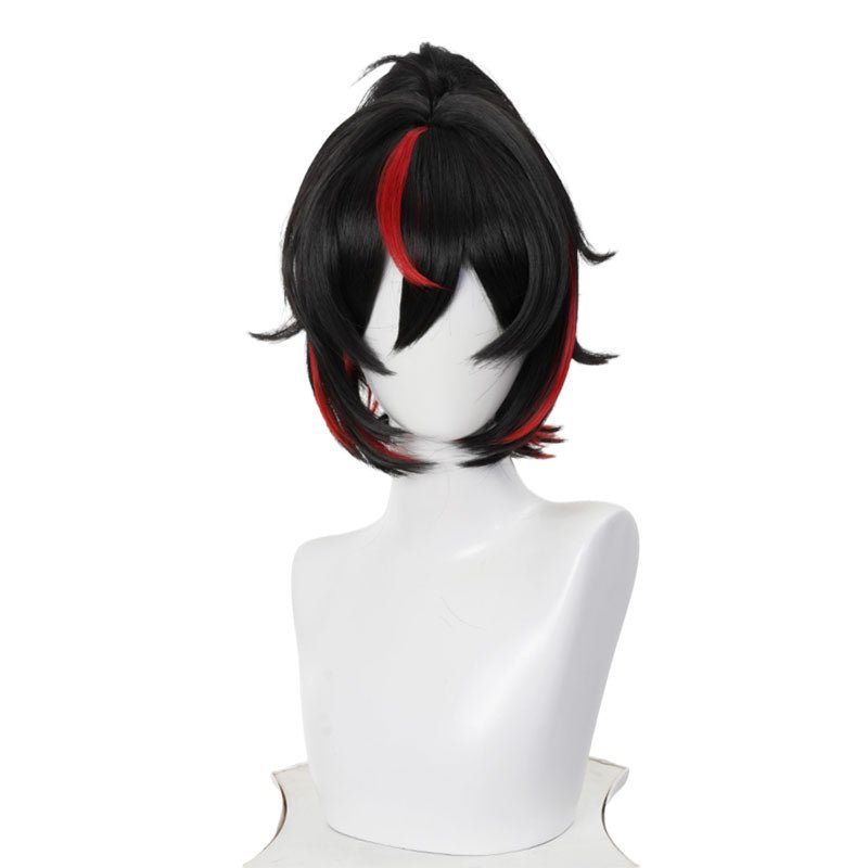 Zenless Zone Zero Zhu Yuan Black Mixed Red Cosplay Wig - lemailwigs
