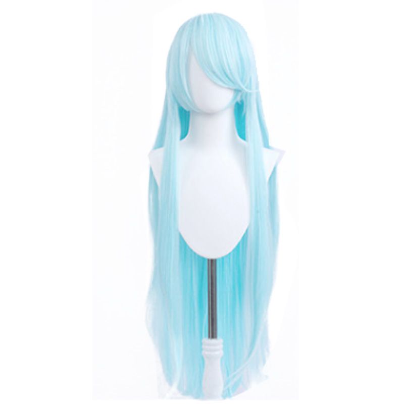 100cm Long Straight Sky Blue General Anime Cosplay Wigs - lemailwigs