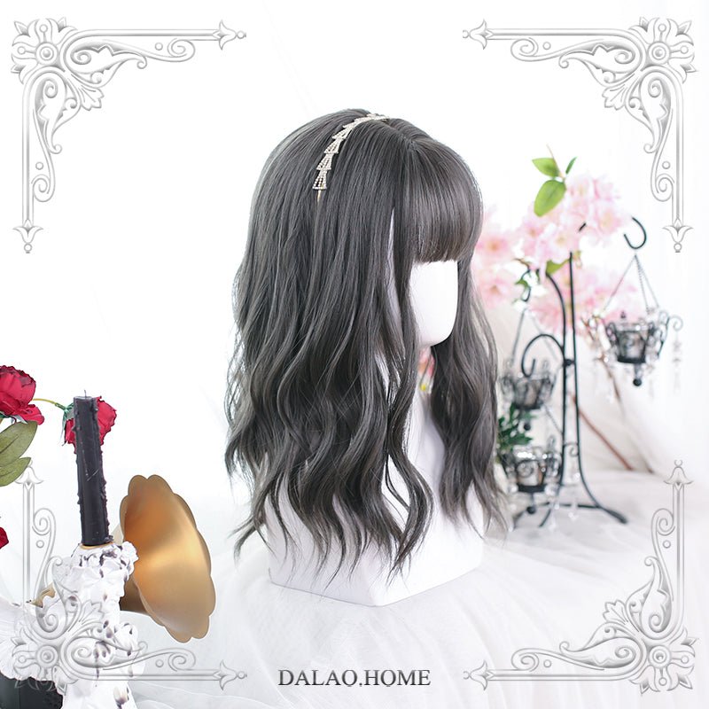 45cm Natural Grey Curly Water Ripples Lolita Wig - lemailwigs