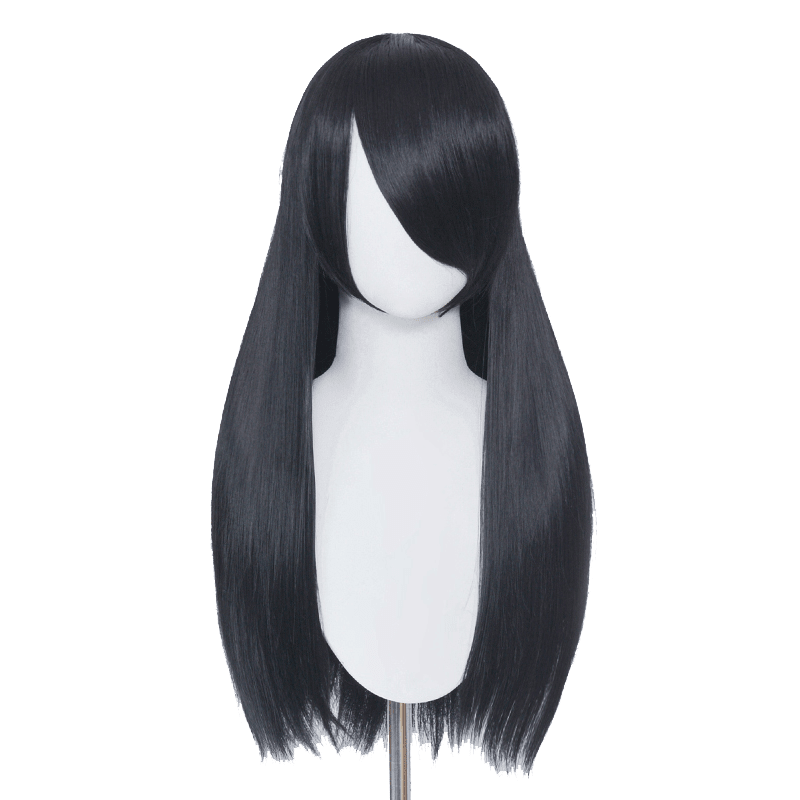 60cm Long Straight Black Color General Anime Cosplay Wigs - lemailwigs