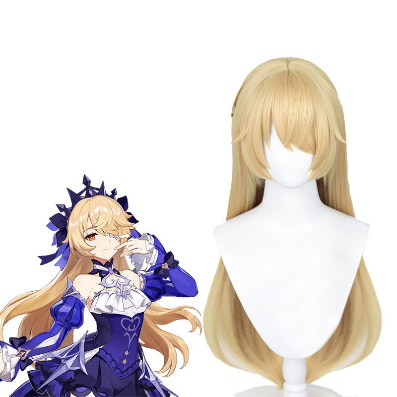 80cm Blonde Game Genshin Impact Fischl Cosplay Wigs - lemailwigs