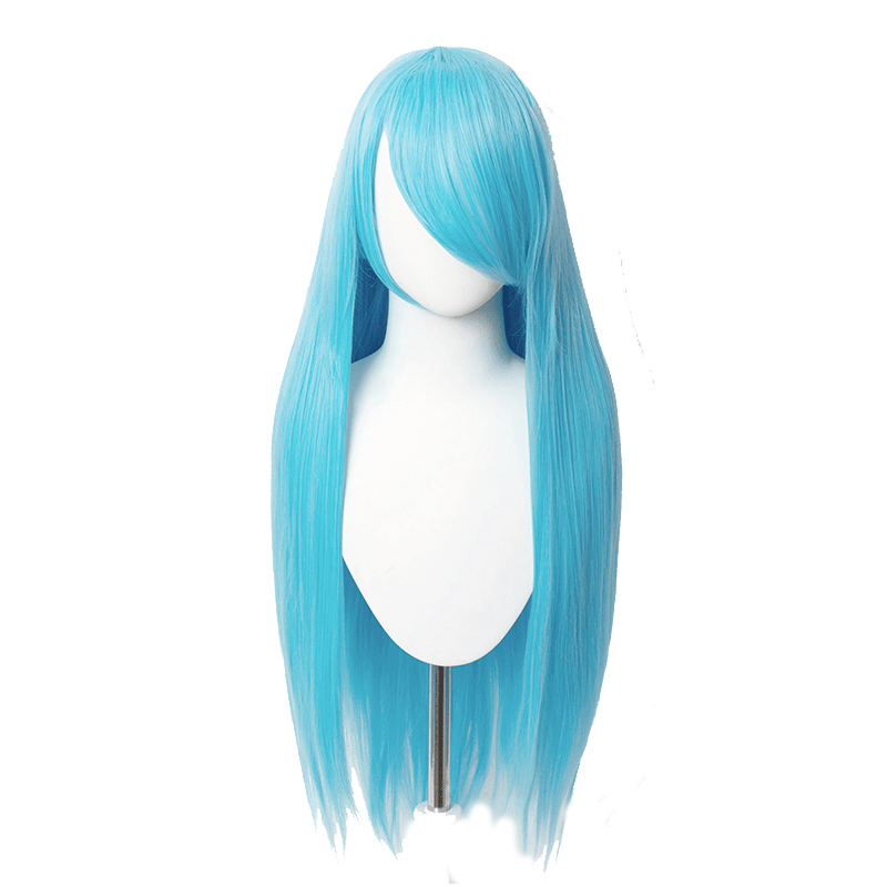 80cm Long Straight Blue Color General Anime Cosplay Wigs - lemailwigs